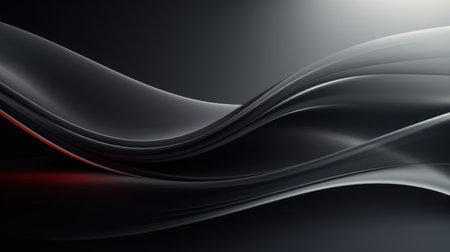 Abstract black and red wavy background. 3d render illustration. Generative AIの素材