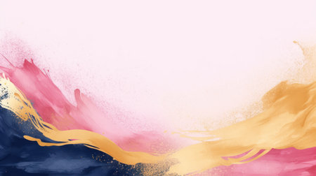 abstract watercolor background with yellow, blue and pink brush strokes Generative AIの素材