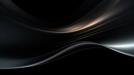 Abstract metallic background with wavy lines. 3d render illustration. Generative AIの素材