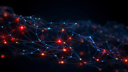 Abstract technology background. 3D rendering. Network connection structure. illustration. Generative AIの素材