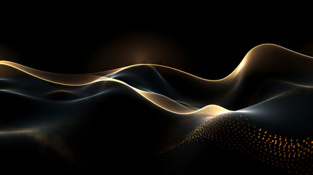 Abstract wavy background. 3d technology style. illustration. Generative AIの素材