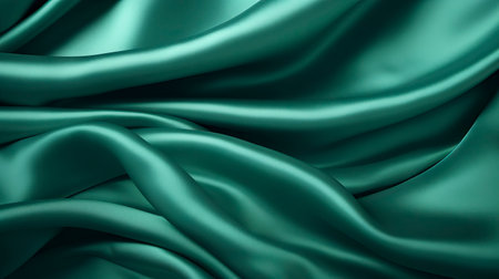 Smooth elegant green silk or satin luxury cloth texture can use as abstract background. Luxurious background design Generative AIの素材