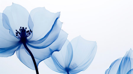 Blue tulip on a white background. illustration for your design. Generative AIの素材