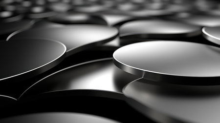 Abstract background with metallic hearts. 3D illustration. Black and white. Generative AIの素材