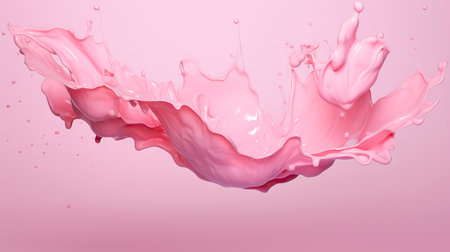 Pink paint splashing. 3d rendering, 3d illustration. Generative AIの素材
