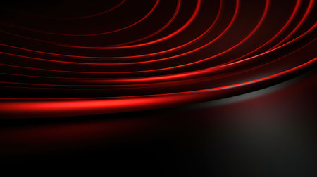 Abstract red background with curved lines. 3d rendering, 3d illustration. Generative AIの素材