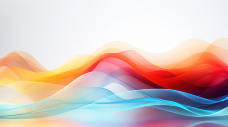 abstract colorful background with smooth wavy lines. illustration. Generative AIの素材