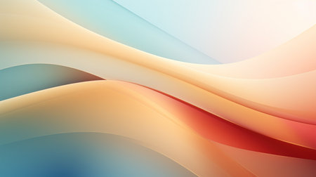 abstract background with smooth wavy lines in orange and blue colors Generative AIの素材
