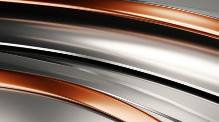 abstract metallic background with smooth wavy lines. 3d render illustration Generative AIの素材