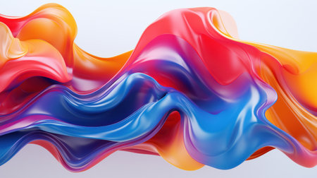 abstract background of colorful flowing liquid. 3d rendering, 3d illustration. Generative AIの素材