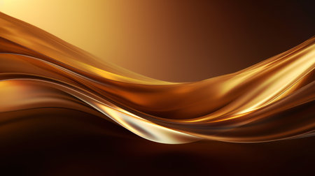 Golden abstract wavy background. 3d rendering, 3d illustration. Generative AIの素材