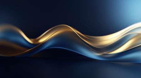 Abstract blue wavy background. 3d rendering, 3d illustration. Generative AIの素材