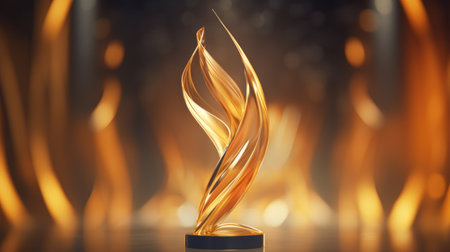 Abstract golden fire background. 3d rendering, 3d illustration. Generative AIの素材