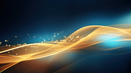 Abstract background with golden lines and bokeh. illustration. Generative AIの素材