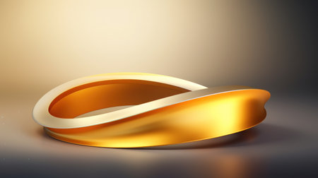Gold ring on a white background. 3d rendering, 3d illustration. Generative AIの素材