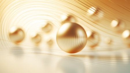 Golden Easter eggs on abstract golden background. 3d render illustration. Generative AIの素材