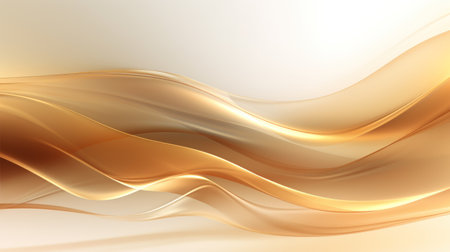 Golden abstract wavy background. 3d rendering, 3d illustration. Generative AIの素材