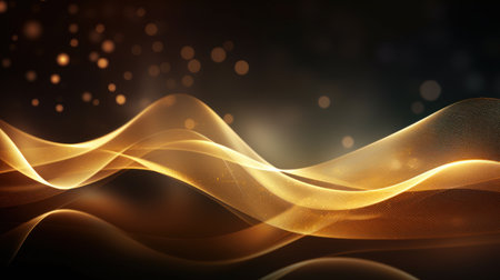 Abstract golden wave on dark background. illustration eps 10. Generative AIの素材