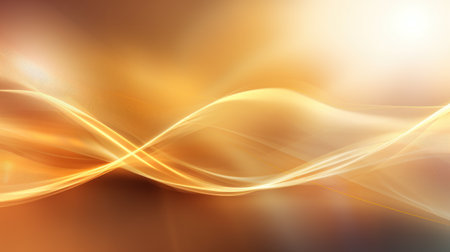 abstract golden background with smooth lines and glowing waves, vector illustration Generative AIの素材