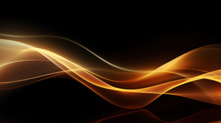abstract golden wave on a black background. eps10 vector Generative AIの素材