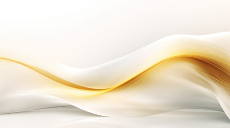 abstract background with smooth wavy lines in yellow and white colors Generative AIの素材