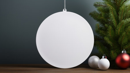 Christmas background with baubles and christmas tree. 3d render Generative AIの素材
