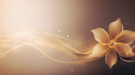 Abstract background with golden flowers. Elegant element for design. illustration. Generative AIの素材