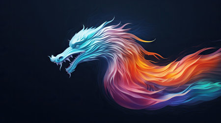 Colourful Dragon: A Symbol of the New Year AI Generatedの素材