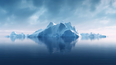 Frozen Beauty: Iceberg Wallpaper Background AI Generatedの素材