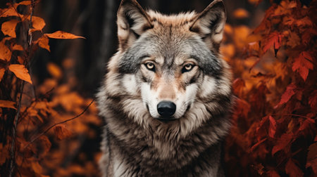 Cinematic Wildlife Wolf for Home Decor Wall Art AI Generatedの素材