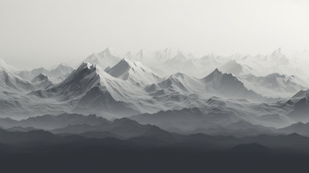 Abstract mountain background. 3d render. Landscape with mountains. Generative AIの素材