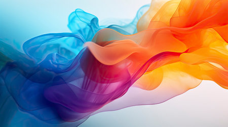 abstract background with multicolored waves. 3d illustration. Generative AIの素材