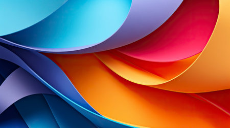 Abstract background of curved paper sheets. 3d rendering, 3d illustration. Generative AIの素材