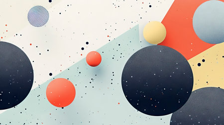 Abstract background with geometric shapes and dots. 3d rendering, 3d illustration. Generative AIの素材
