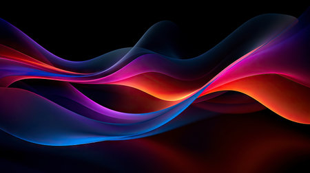 Abstract wavy background. 3d rendering, 3d illustration. Generative AIの素材