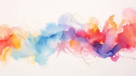 Vibrant Watercolor Brush Strokes AI Generatedの素材