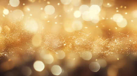 Abstract Christmas Background with Gold Glittering Light and Shimmering Awards AI Generatedの素材