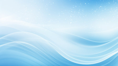 Cheerful Blue Snowy Winter Background with Copy Space AI Generatedの素材
