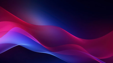 Abstract background with blue and purple wavy lines. illustration. Generative AIの素材