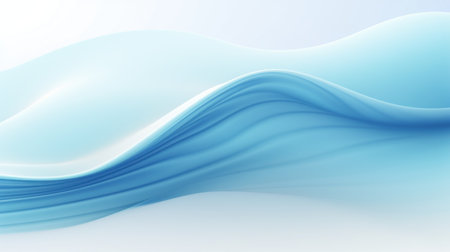 Abstract Winter Snow Background with Blue Wave for Copy Space Text AI Generatedの素材