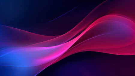 abstract background with smooth wavy lines in purple and blue colors Generative AIの素材