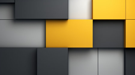 Abstract geometric background. Black, yellow and gray colors. illustration. Generative AIの素材