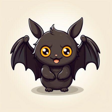 Cute cartoon bat. illustration of a cute cartoon bat. Generative AIの素材