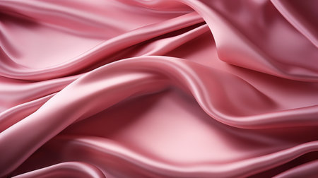 Abstract background of pink satin or silk fabric. 3d render illustration Generative AIの素材