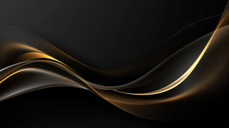 Abstract black and gold wavy background. illustration eps10 Generative AIの素材