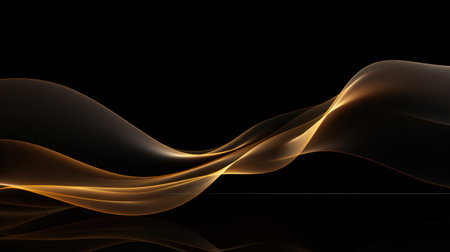 Abstract gold waves on black background. illustration. EPS 10. Generative AIの素材
