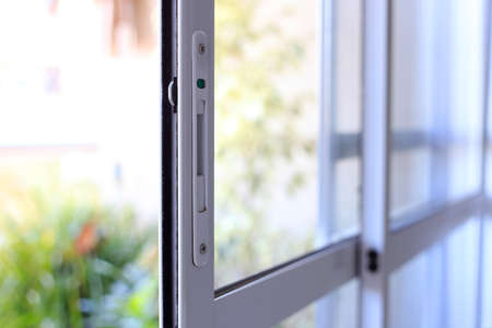 White color aluminum and glass window door.の写真素材