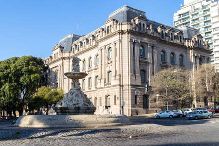 ROSARIO, ARGENTINA - JULY 6, 2019: Historical old customs building of Rosario town. French architectonic style. Sgto Cabral and Belgrano avenue.のeditorial素材
