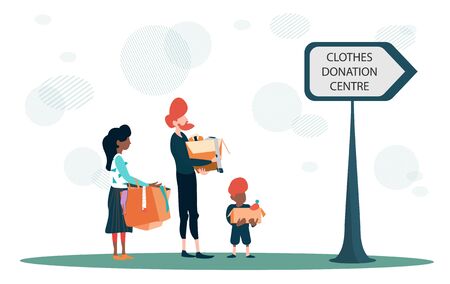 Donation clothes concept vector illustration for banners and templates.のイラスト素材