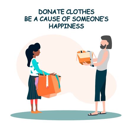 Donation clothes concept vector illustration for banners and templates.のイラスト素材